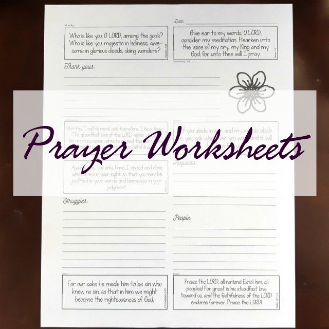 Prayer Worksheets – Magnify Him Together