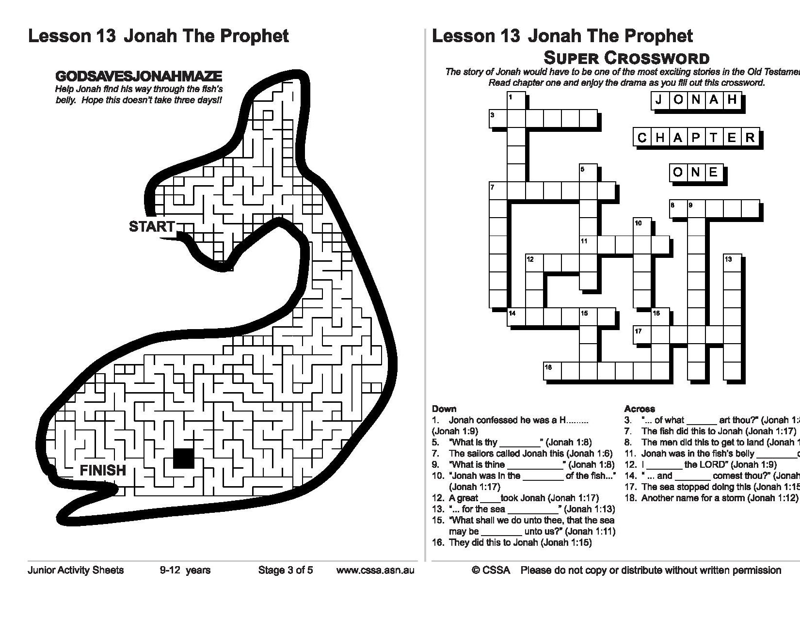 Jonah the Prophet (CSSA Junior Stage 3 Lesson 13) – Magnify Him Together